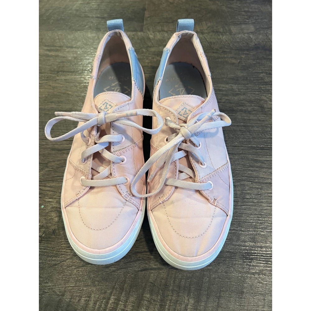 Sperry Womens Sneakers Canvas Lace Up Pink 8.5